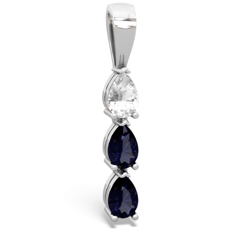 white topaz-sapphire three stone pendant