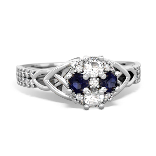 white topaz-sapphire engagement ring