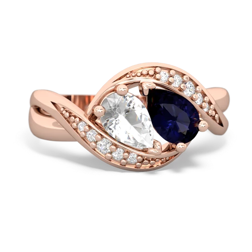 white topaz-sapphire keepsake curls ring