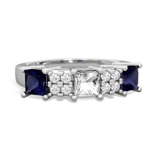 white topaz-sapphire timeless ring