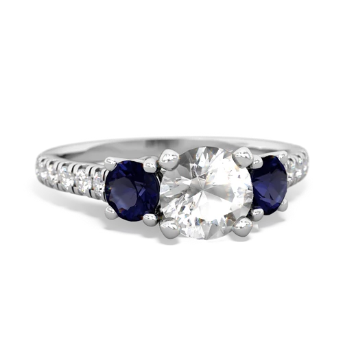 white topaz-sapphire trellis pave ring