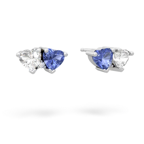 white topaz-tanzanite  earrings