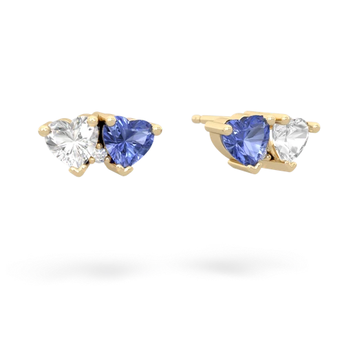 white topaz-tanzanite  earrings