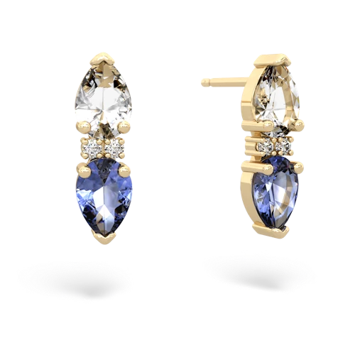 white topaz-tanzanite bowtie earrings