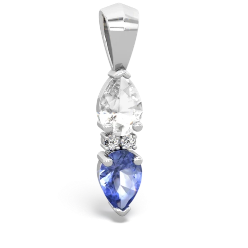 white topaz-tanzanite bowtie pendant