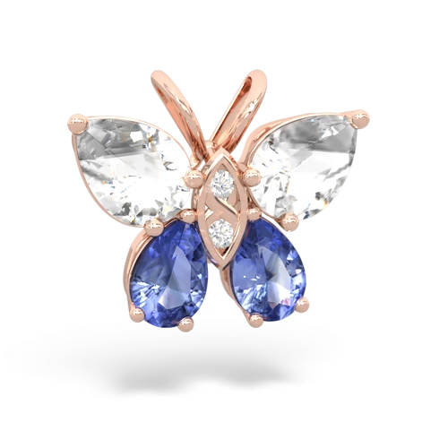 white topaz-tanzanite butterfly pendant