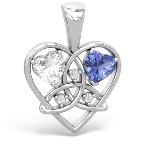 white topaz-tanzanite celtic heart pendant