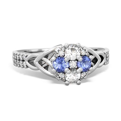 white topaz-tanzanite engagement ring