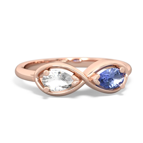 white topaz-tanzanite infinity ring