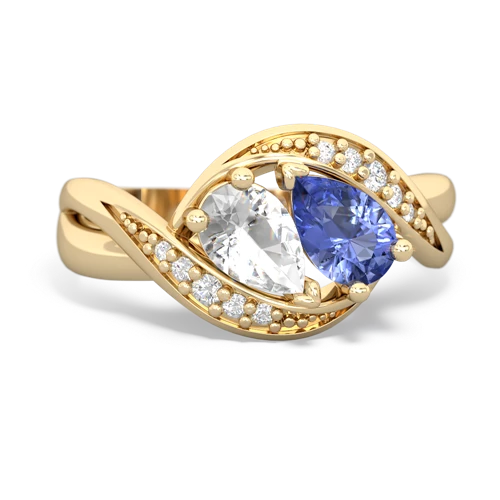 white topaz-tanzanite keepsake curls ring