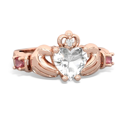 white topaz-tourmaline claddagh ring