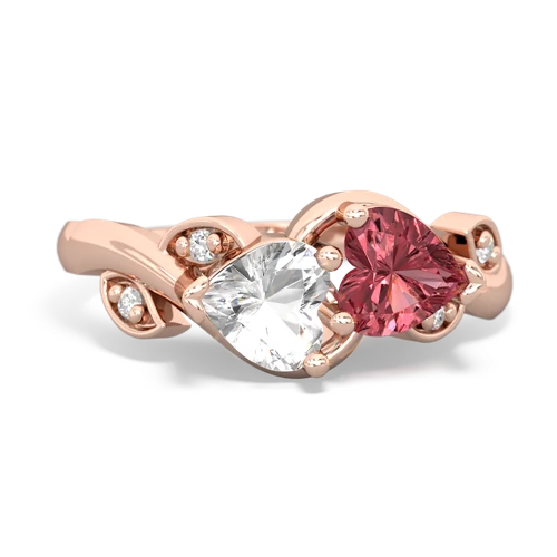 white topaz-tourmaline floral keepsake ring