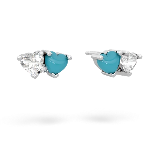 white topaz-turquoise  earrings