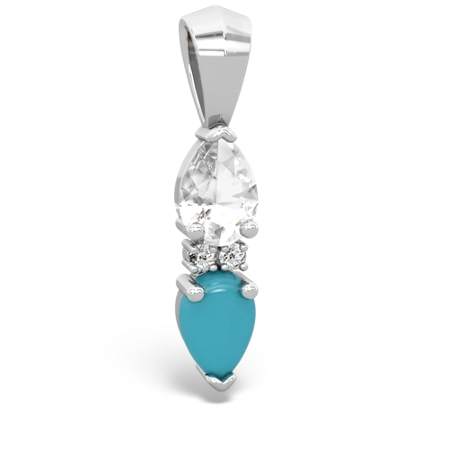 white topaz-turquoise bowtie pendant