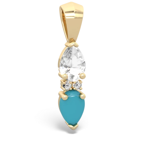 white topaz-turquoise bowtie pendant