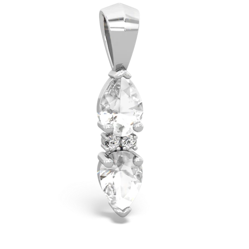 white topaz-white topaz bowtie pendant