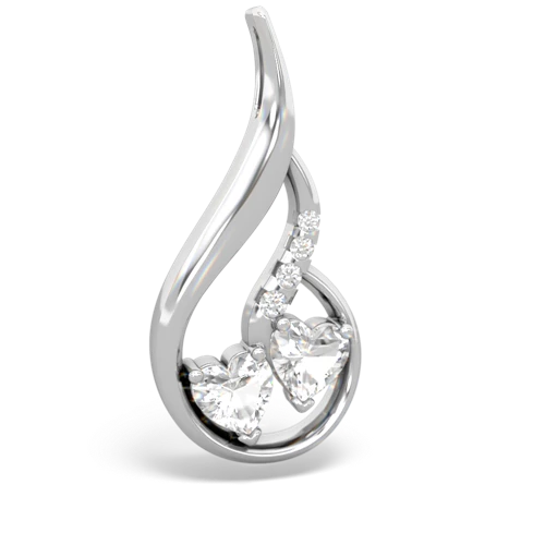 white topaz-white topaz keepsake swirl pendant