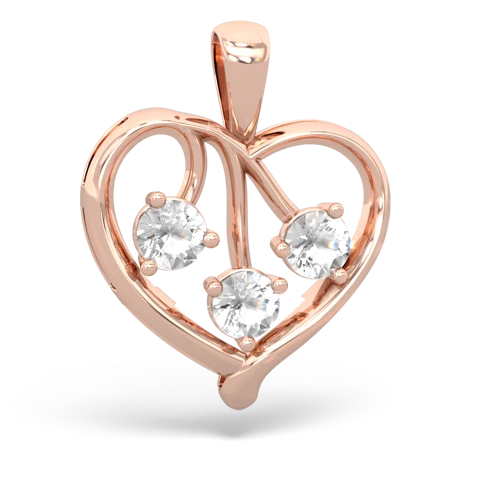 tanzanite-lab sapphire love heart pendant