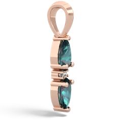 Alexandrite Bowtie Drop 14K Rose Gold pendant P0865