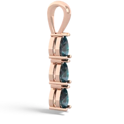 Turquoise Dew Drops 14K Rose Gold pendant P2251