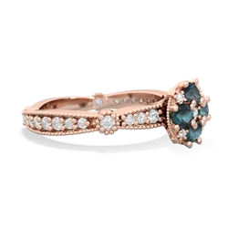 Alexandrite Sparkling Tiara Cluster 14K Rose Gold ring R26293RD