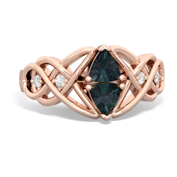 Alexandrite Keepsake Celtic Knot 14K Rose Gold ring R5300