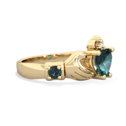 Pink Tourmaline Claddagh Keepsake 14K Yellow Gold ring R5245