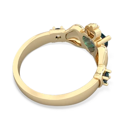 White Topaz Claddagh Keepsake 14K Yellow Gold ring R5245