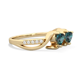 Alexandrite Side By Side 14K Yellow Gold ring R3090