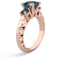 Onyx Eternal Embrace Engagement 14K Rose Gold ring C2001