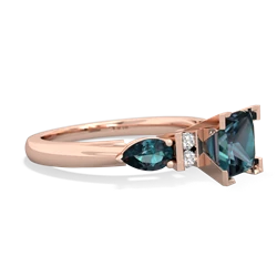 Pink Tourmaline 6Mm Princess Eternal Embrace Engagement 14K Rose Gold ring C2002