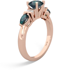 Sapphire 6Mm Round Eternal Embrace Engagement 14K Rose Gold ring R2005