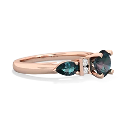 Pink Tourmaline 6Mm Round Eternal Embrace Engagement 14K Rose Gold ring R2005