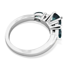 Onyx 6Mm Round Eternal Embrace Engagement 14K White Gold ring R2005