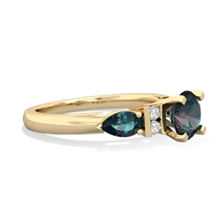 Onyx 6Mm Round Eternal Embrace Engagement 14K Yellow Gold ring R2005