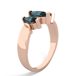 Lab Sapphire Three Peeks 14K Rose Gold ring R2433