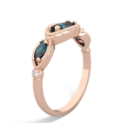 Emerald Milgrain Marquise 14K Rose Gold ring R5700