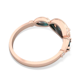 Lab Emerald Milgrain Marquise 14K Rose Gold ring R5700