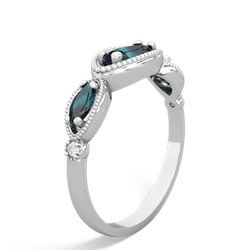 Aquamarine Milgrain Marquise 14K White Gold ring R5700