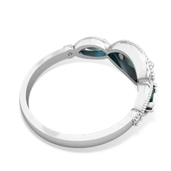 Aquamarine Milgrain Marquise 14K White Gold ring R5700