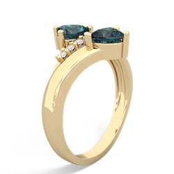 Alexandrite Heart To Heart 14K Yellow Gold ring R2064