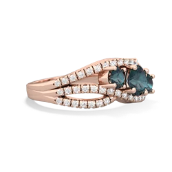 Aquamarine Three Stone Aurora 14K Rose Gold ring R3080