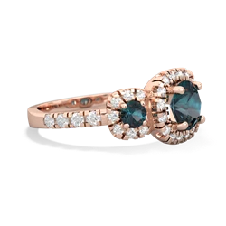 Garnet Regal Halo 14K Rose Gold ring R5350