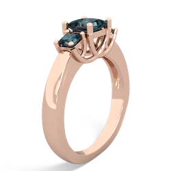 London Topaz Three Stone Trellis 14K Rose Gold ring R4015