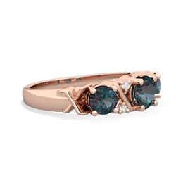 Emerald Hugs And Kisses 14K Rose Gold ring R5016