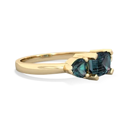 Lab Sapphire Three Stone 14K Yellow Gold ring R5235