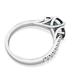 Onyx Pave Trellis 14K White Gold ring R5500