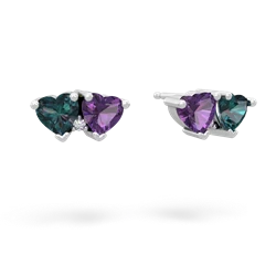 Alexandrite Sweethearts 14K White Gold earrings E5260