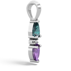 Alexandrite Bowtie Drop 14K White Gold pendant P0865