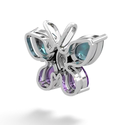 Alexandrite Butterfly 14K White Gold pendant P2215